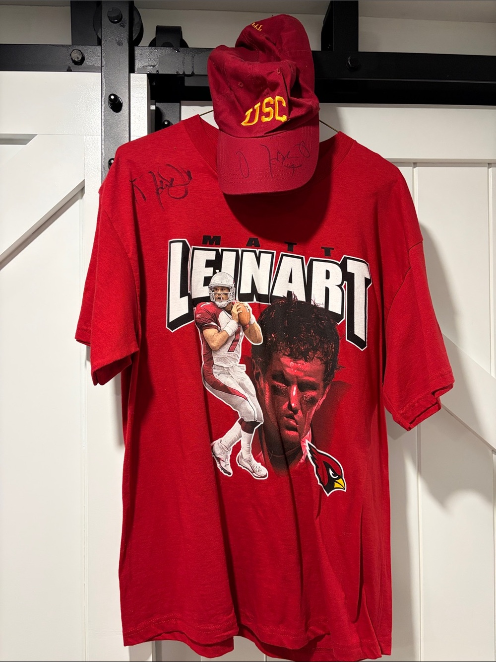 USC/Arizona Cardinals Red Graphic Short-Sleeve Men's Shirt signed Matt Leinart